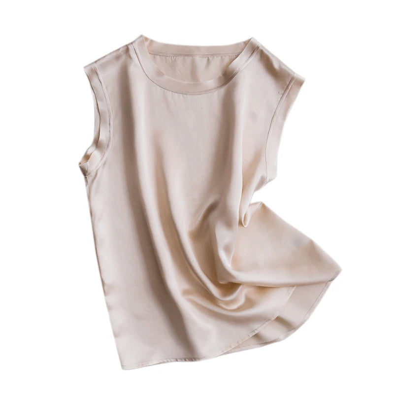 Elegant Silk Sleeveless Tank Women