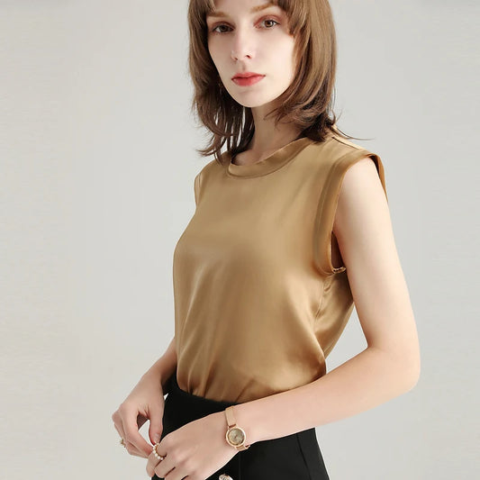 Elegant Silk Sleeveless Tank Women