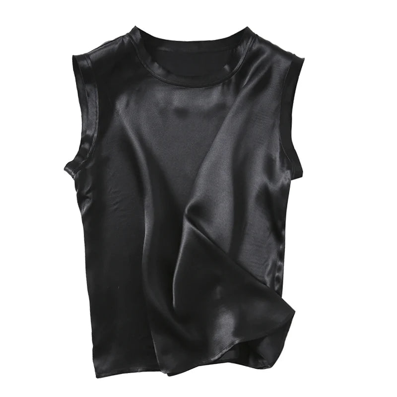 Elegant Silk Sleeveless Tank Women