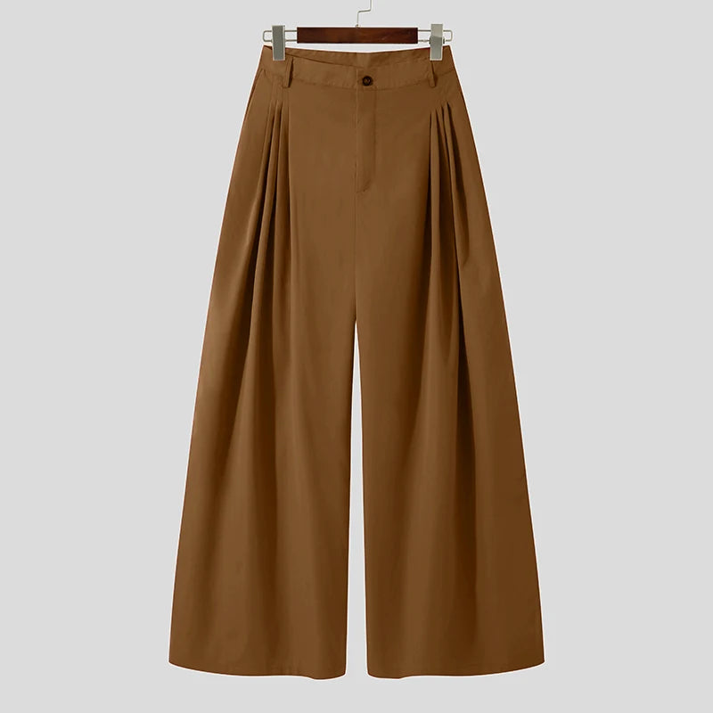 Solid All-Match Casual Baggy Trousers Pants