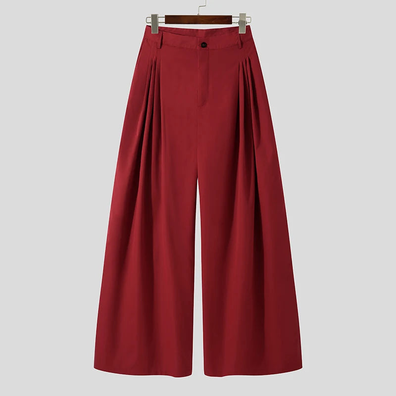 Solid All-Match Casual Baggy Trousers Pants