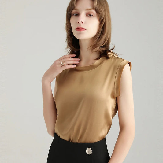Elegant Silk Sleeveless Tank Women