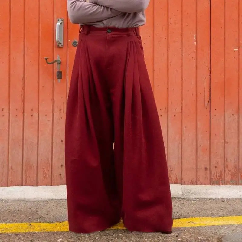 Solid All-Match Casual Baggy Trousers Pants