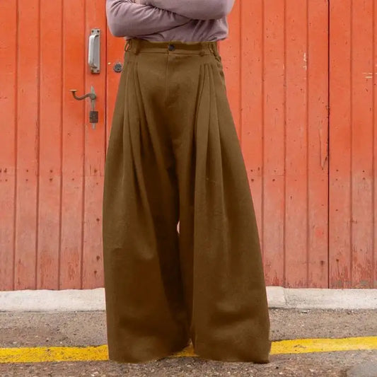 Solid All-Match Casual Baggy Trousers Pants
