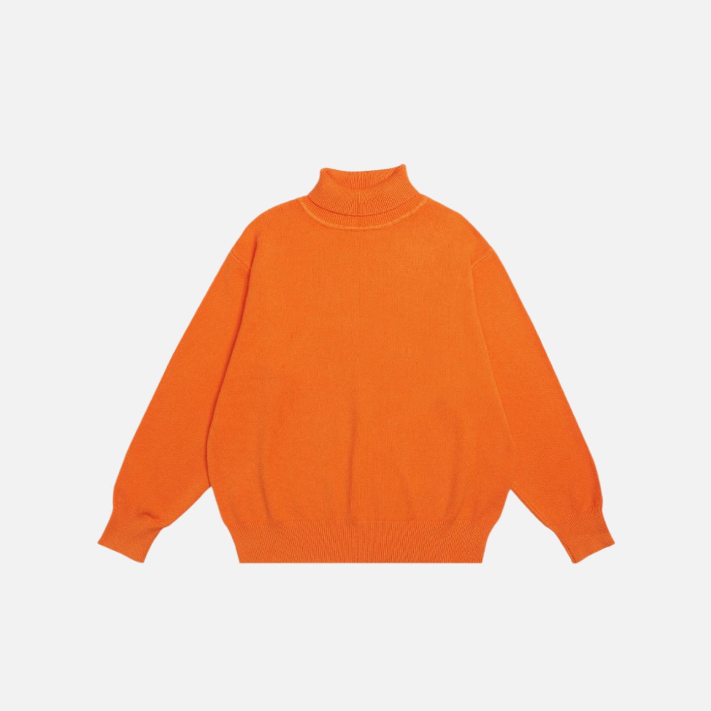 Black Oversize Minimalist Turtleneck Sweater
