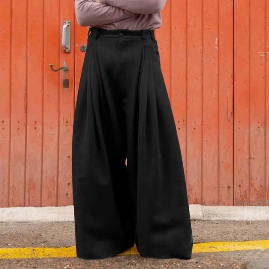 Solid All-Match Casual Baggy Trousers Pants