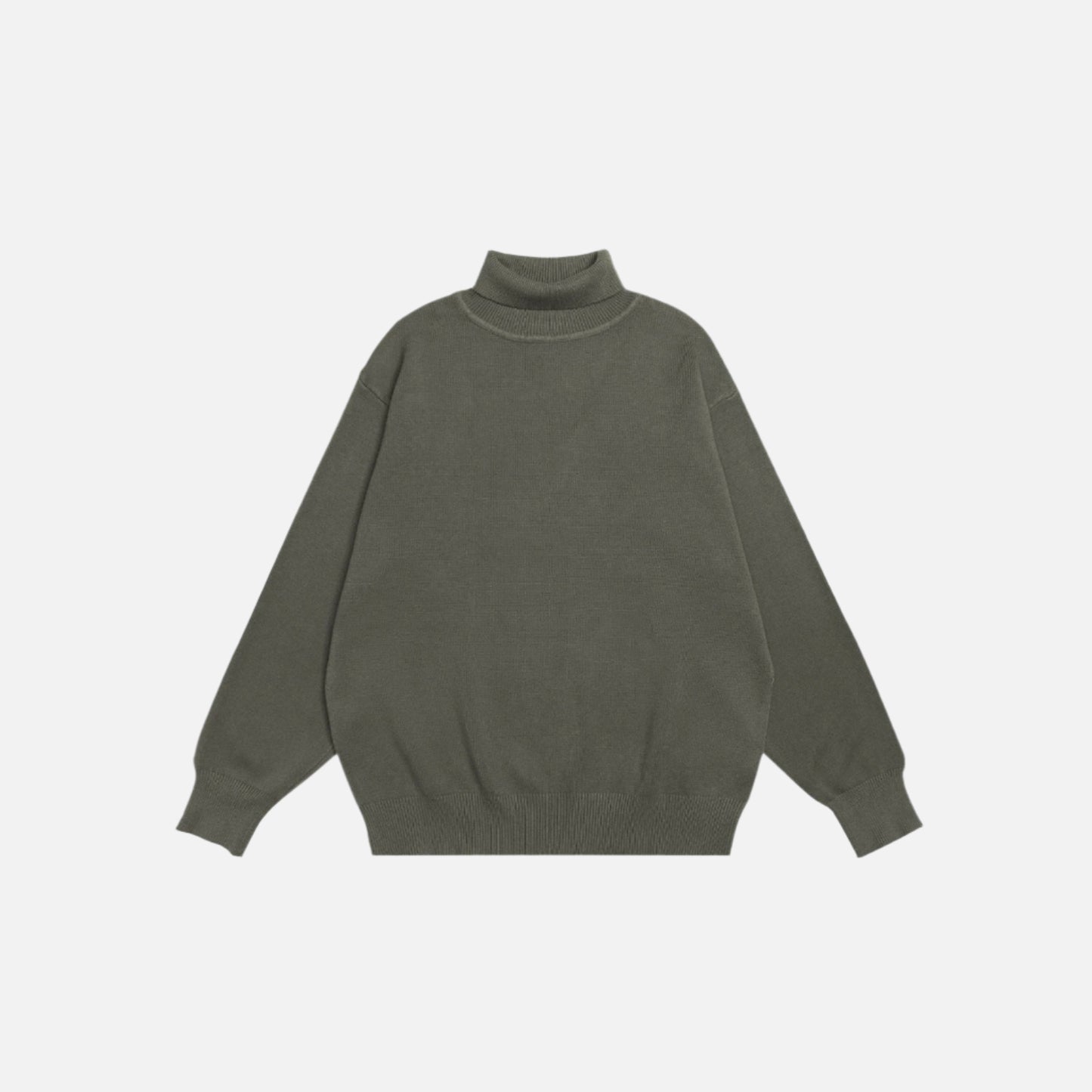 Black Oversize Minimalist Turtleneck Sweater