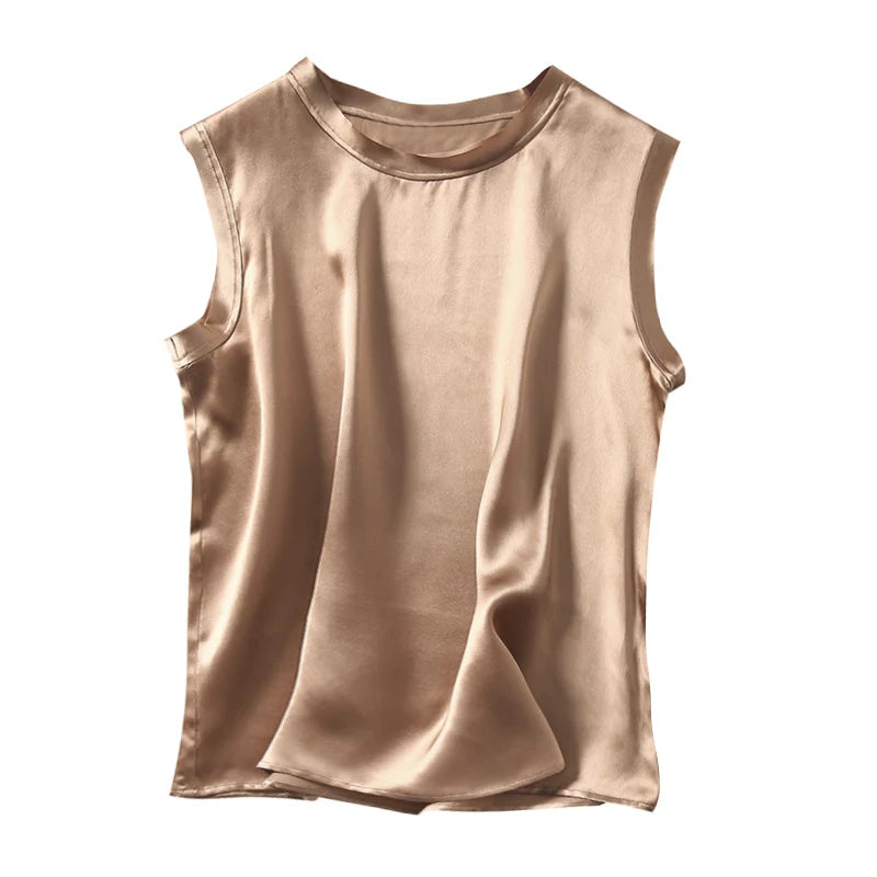 Elegant Silk Sleeveless Tank Women