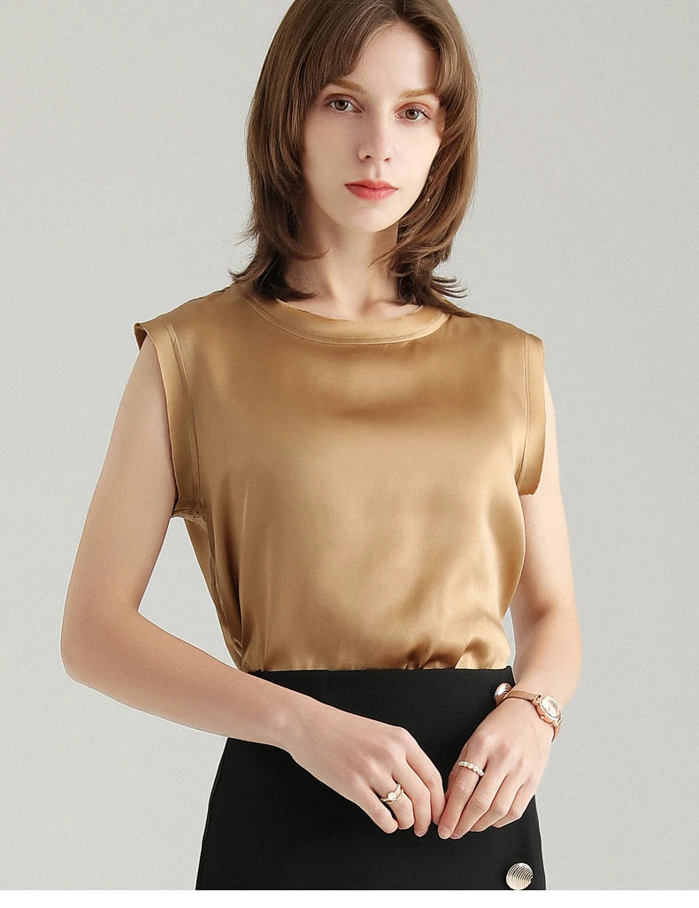 Elegant Silk Sleeveless Tank Women
