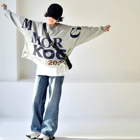 Literary Personality Print Loose Sweater