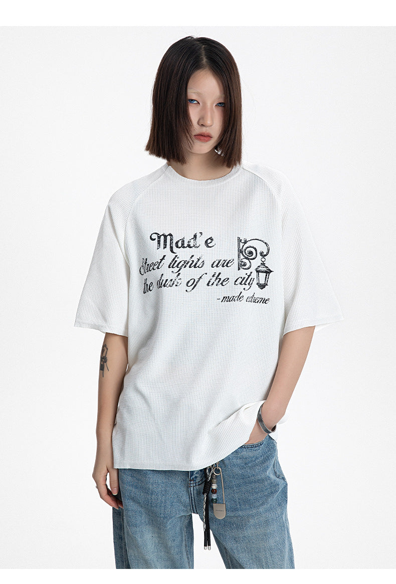 Extreme Vintage Letter Print Crew T-Shirt