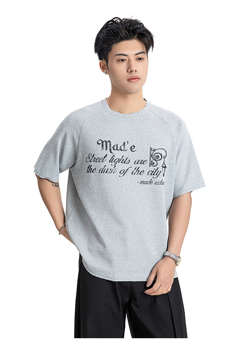 Extreme Vintage Letter Print Crew T-Shirt