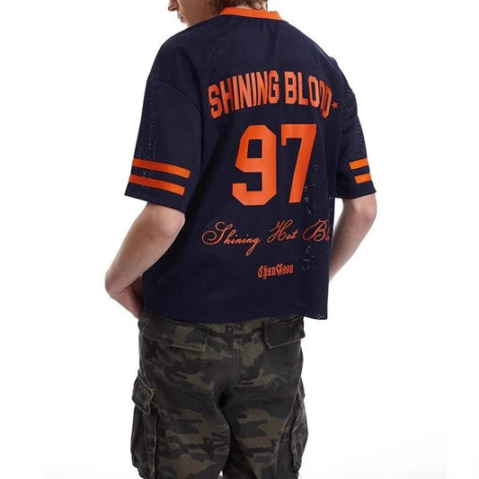 Breathable Retro Mesh Sports  T-Shirt