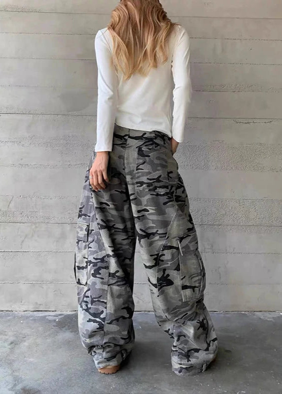 Y2K Vintage Camo Cargo High-Waist Jeans