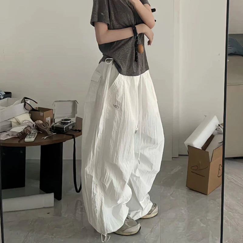 White Wide Leg Oversized Sweatpants