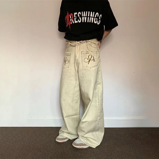 Retro American Loose Straight Jeans