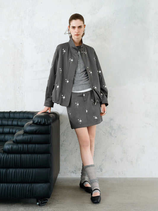 Sequin Chic Jacket Skirt Set