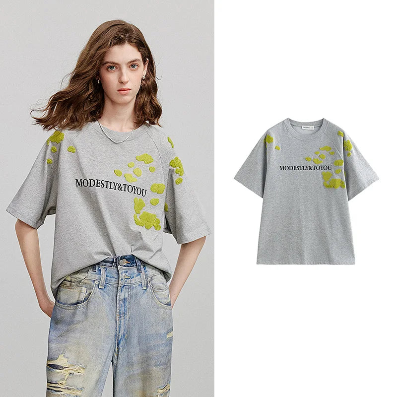 Stylish Summer Letter Print Short T-Shirt