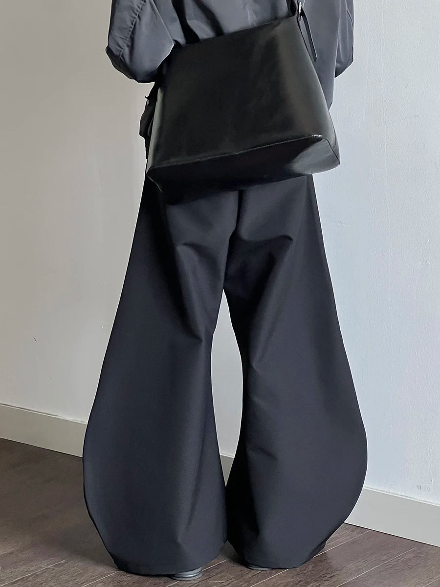 Black Pleated Wide Leg Pants