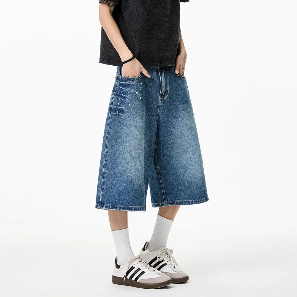 Retro American Straight Denim Shorts
