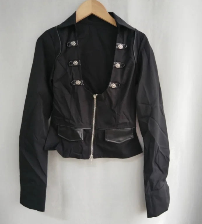 Chic Deep V Neck Zipper Shirt