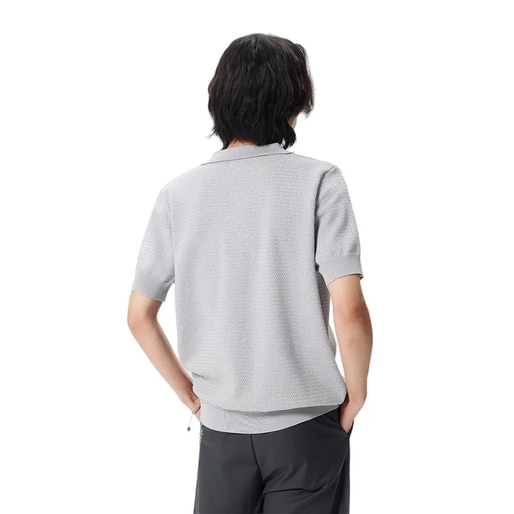 Retro Casual Knitted Polo T-shirt