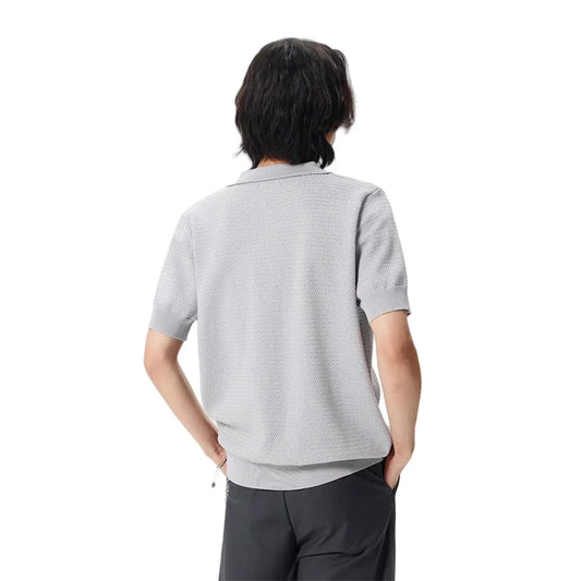 Retro Casual Knitted Polo T-shirt