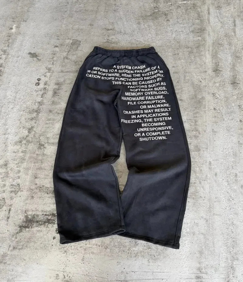 Retro Printed Baggy Pants