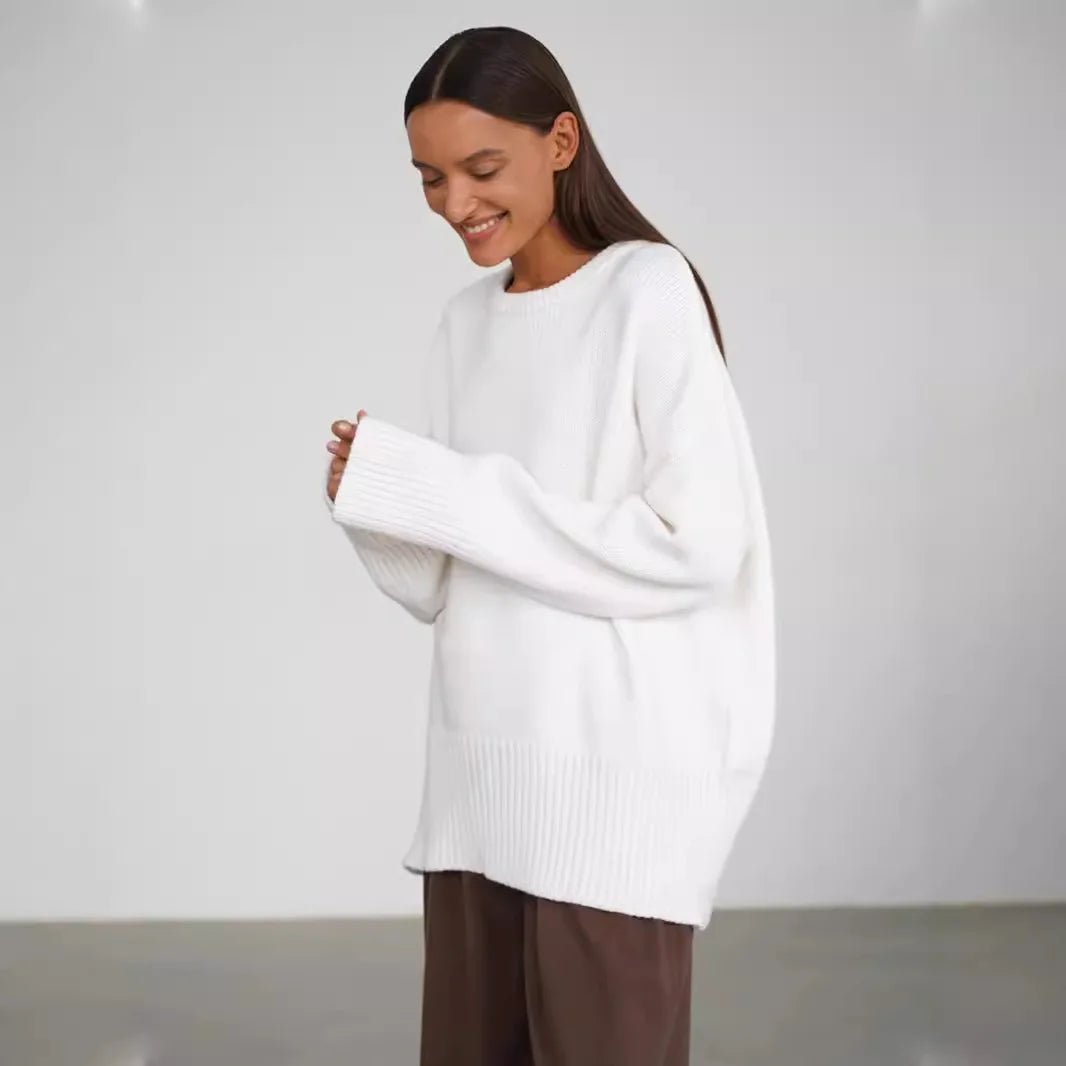 Cozy Oversize Burgundy Vintage Knit Sweater