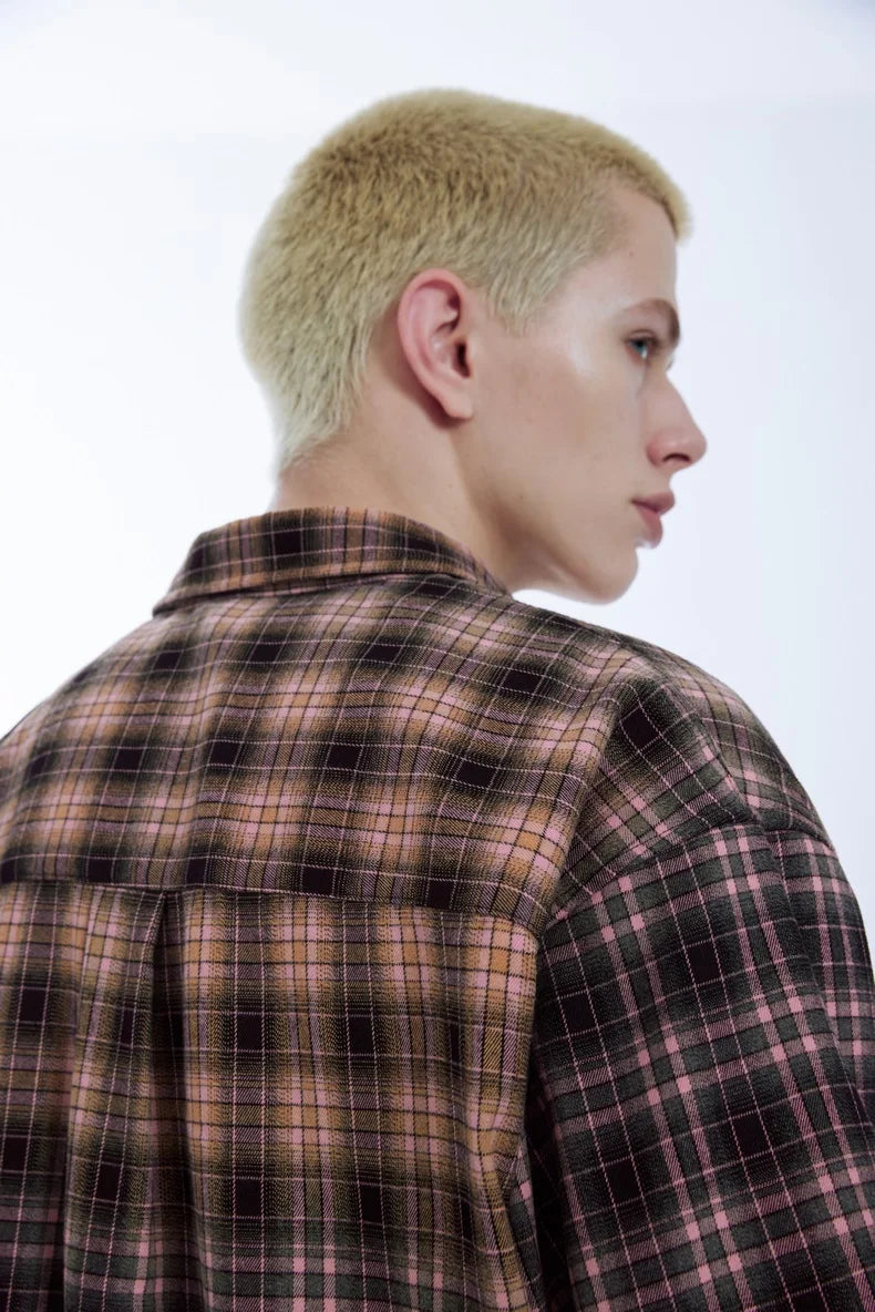 Oversized Plaid Heavyweight Short Sleeved Shirt