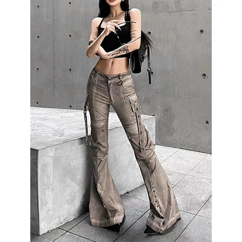 Vintage Loose Fit Khaki Denim Jeans
