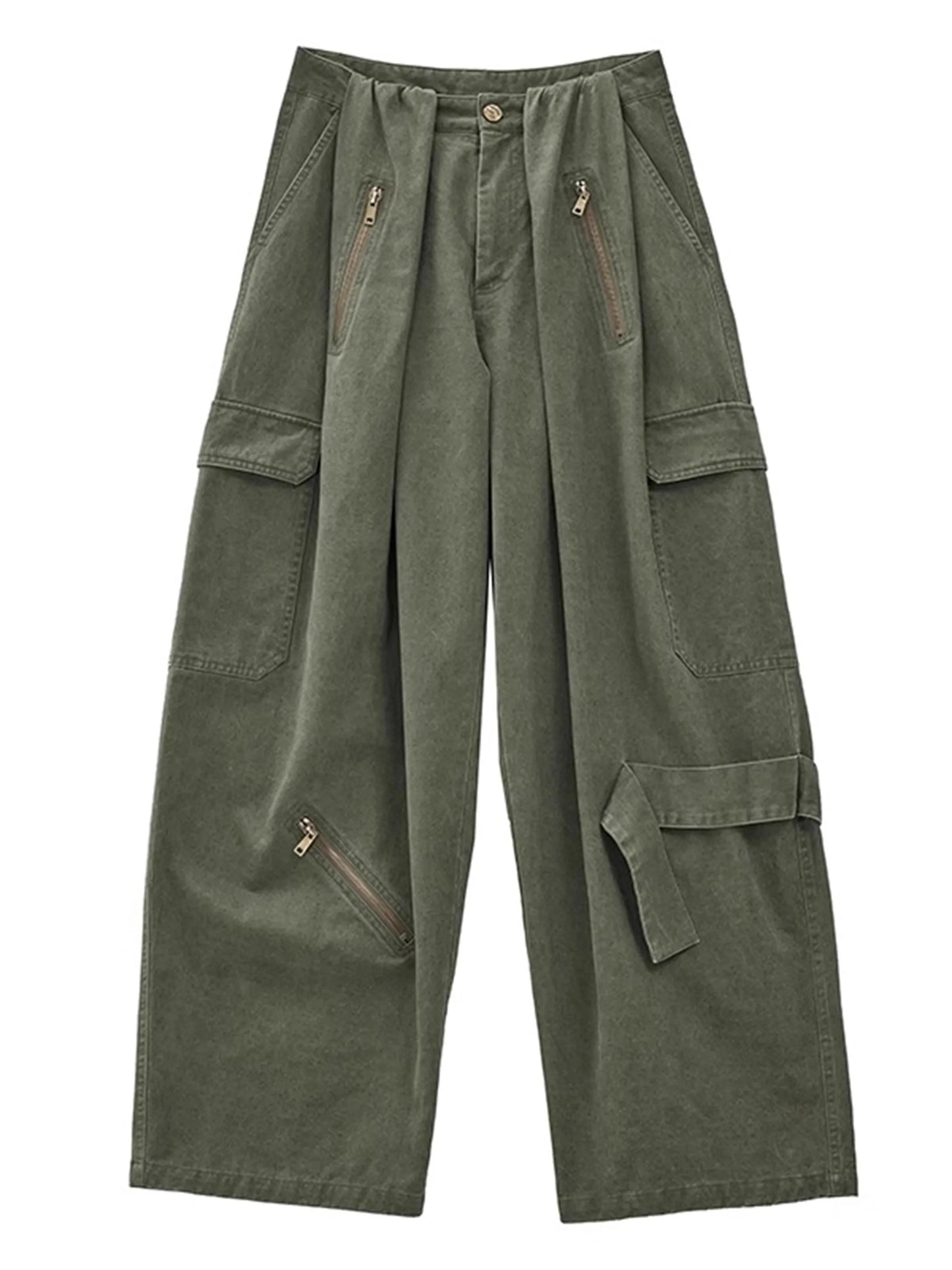 Vintage Multi Pocket Overalls Casual Pants