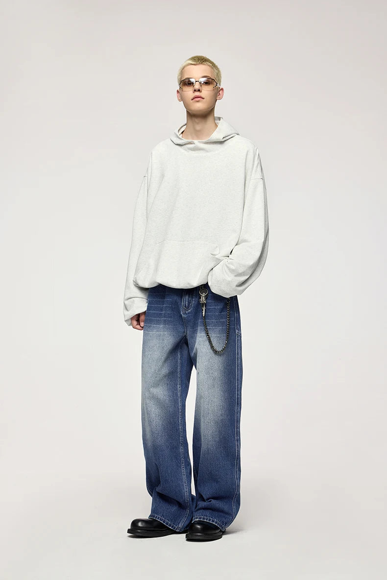 Retro Washed Stretch Straight Leg Jeans