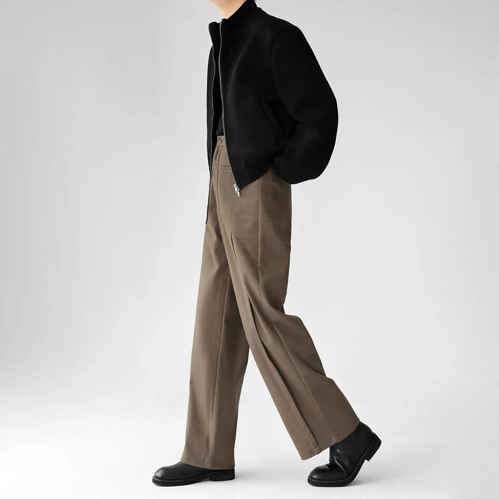 Luxury Woolen Wide Leg Casual Pants
