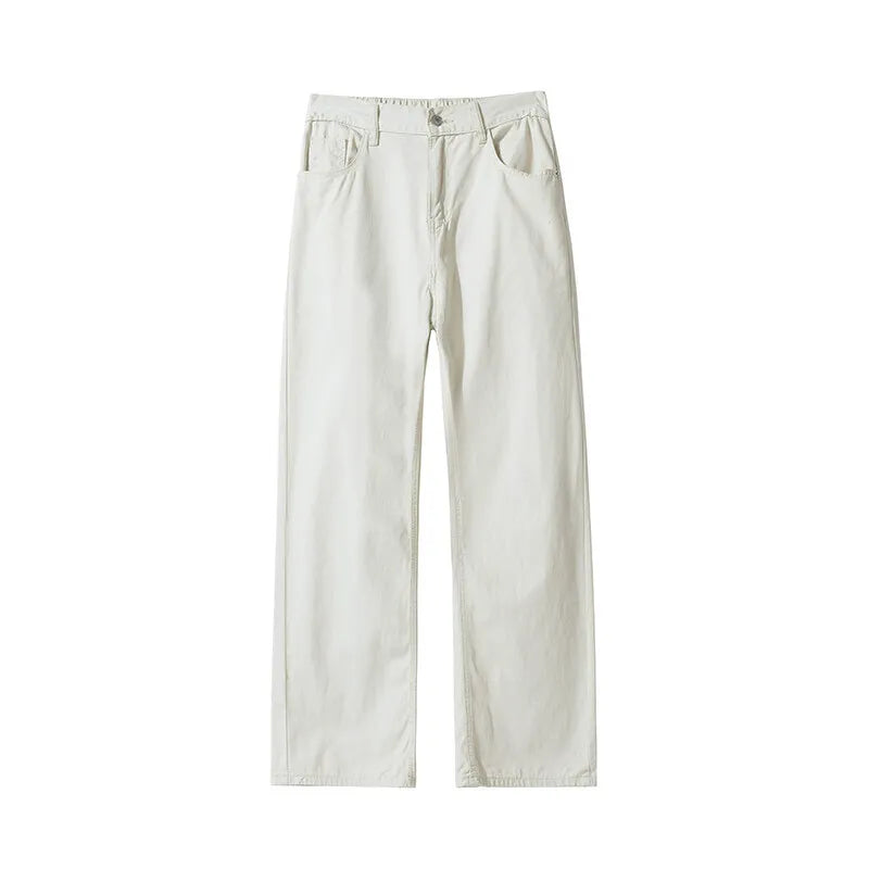Retro Black Loose Straight Pants