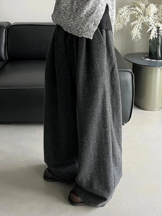 Reddachic Tweed Wide Leg Suit Pants
