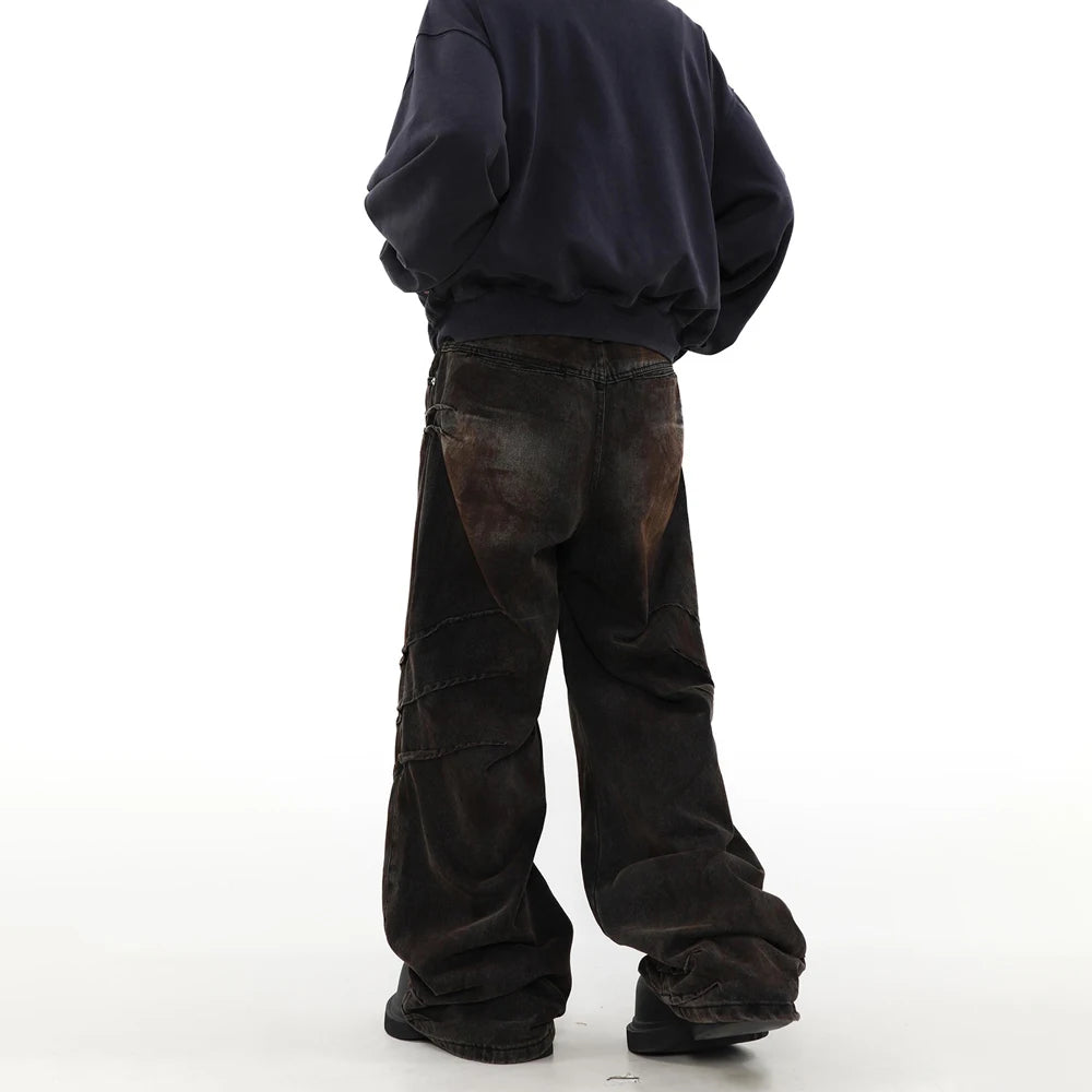 Vintage Wide Leg Brown Denim Jeans