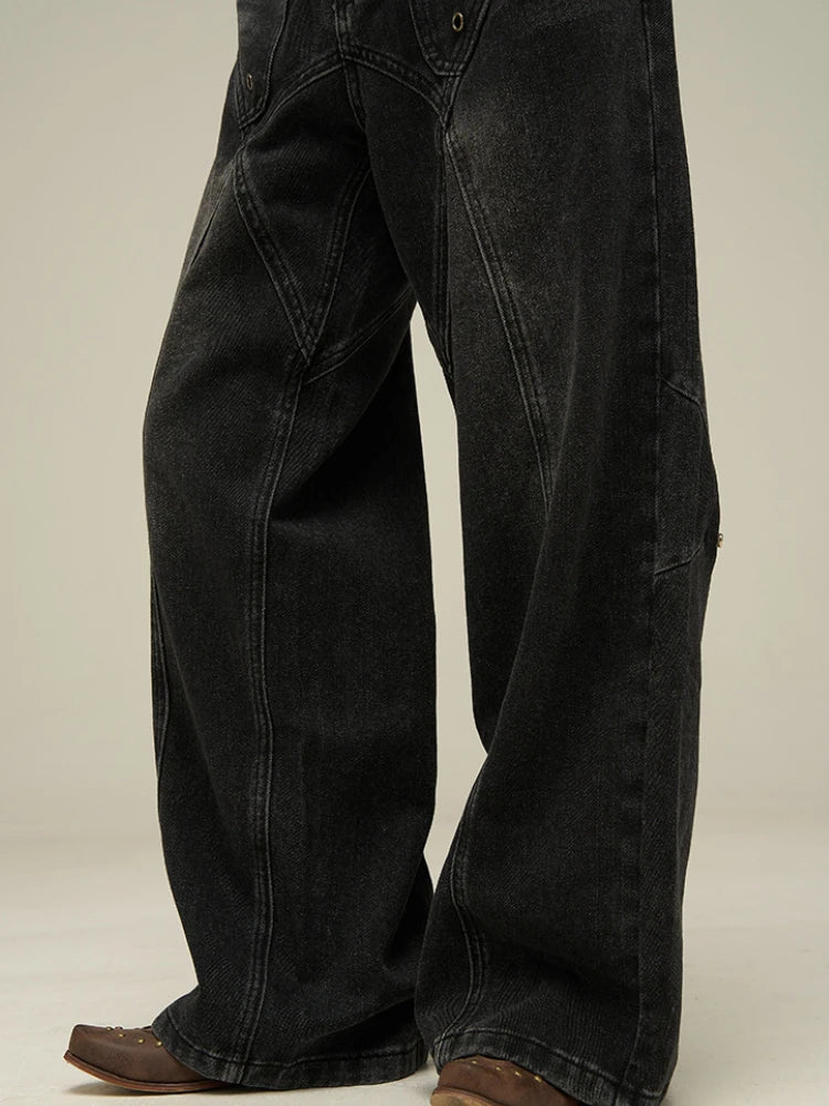 Vintage American Style Baggy Wide Jeans