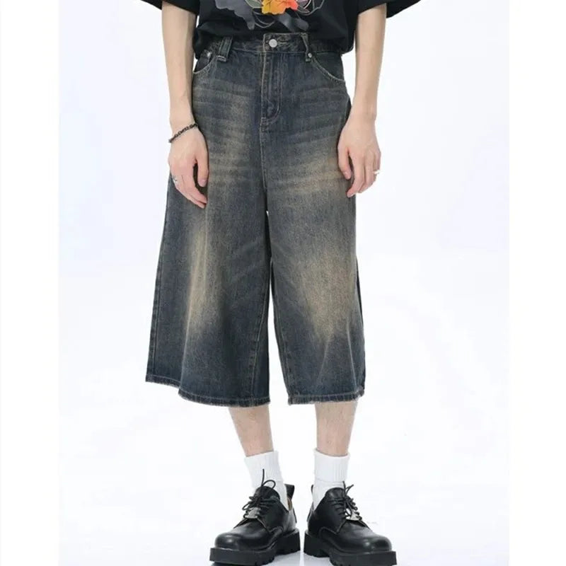 Retro Oversize Loose Denim Shorts Jeans
