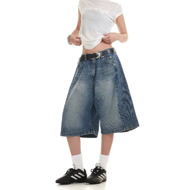 Vintage High Waist Wide Leg Short