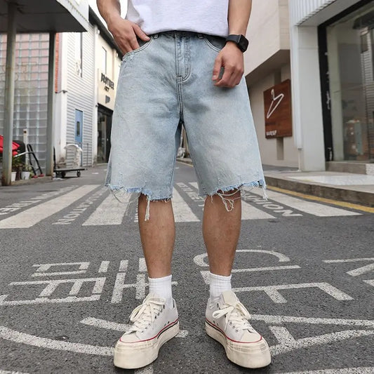 Ripped Edge Denim Shorts for Jeans