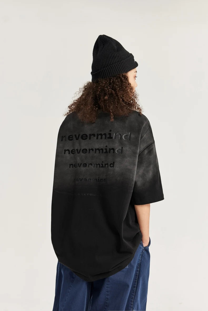 Vintage Washed Oversized Rubber Print T-Shirt