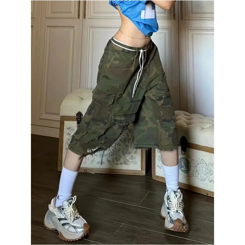 Vintage High Waist Baggy Denim Short