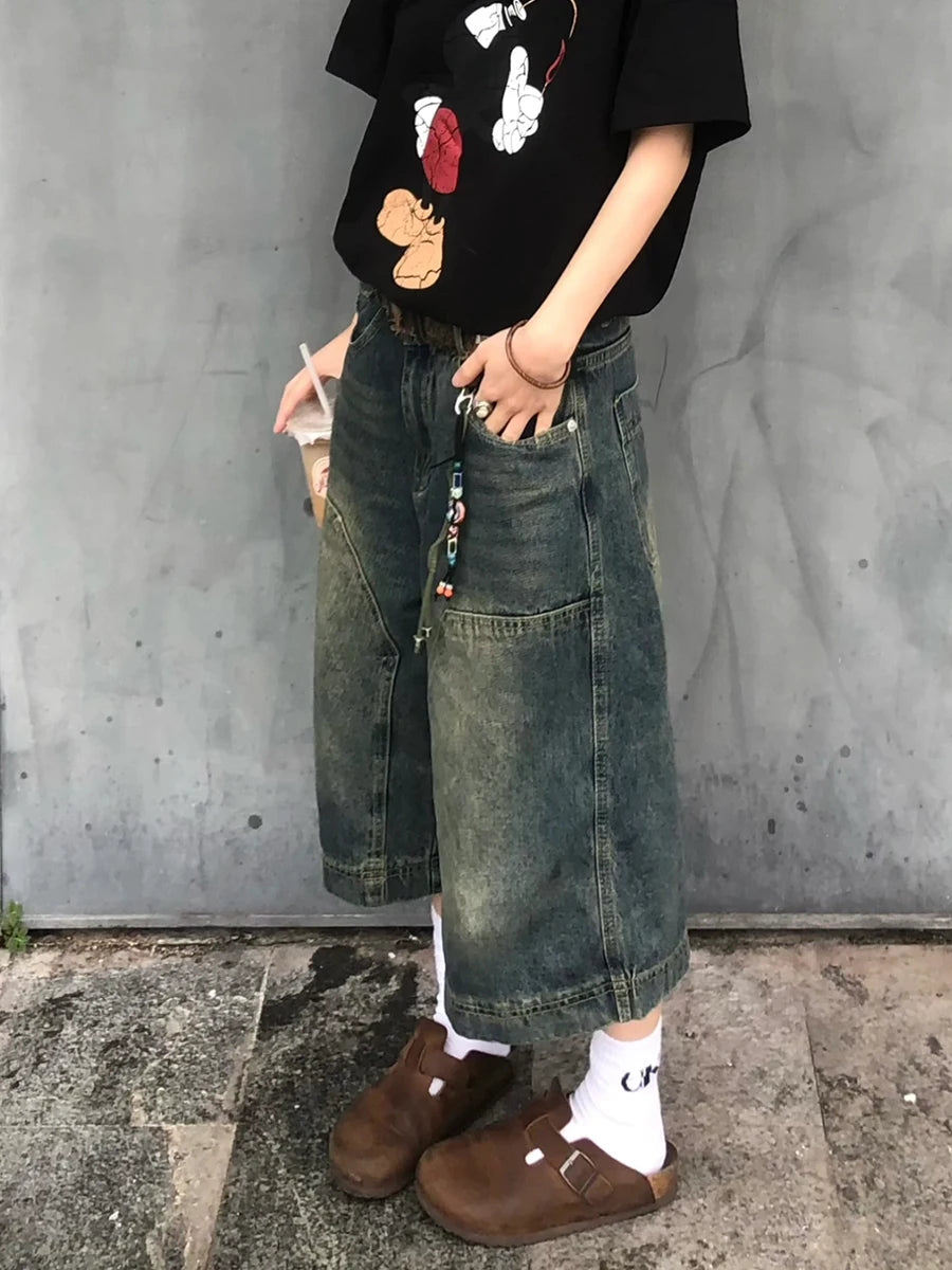 Vintage Summer High Waist Wide Jeans