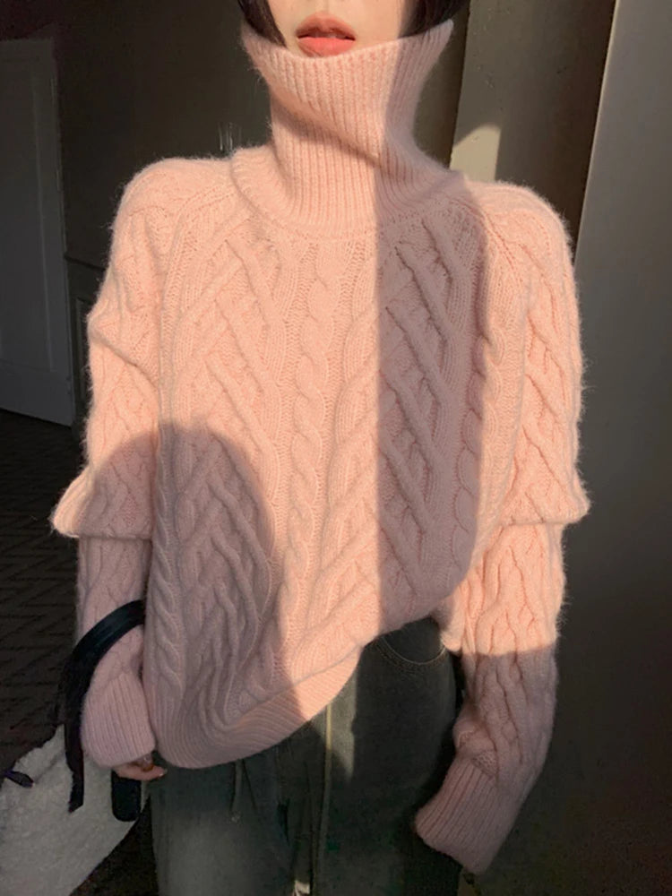 Cozy Knitted Turtleneck Sweater Autumn Winter