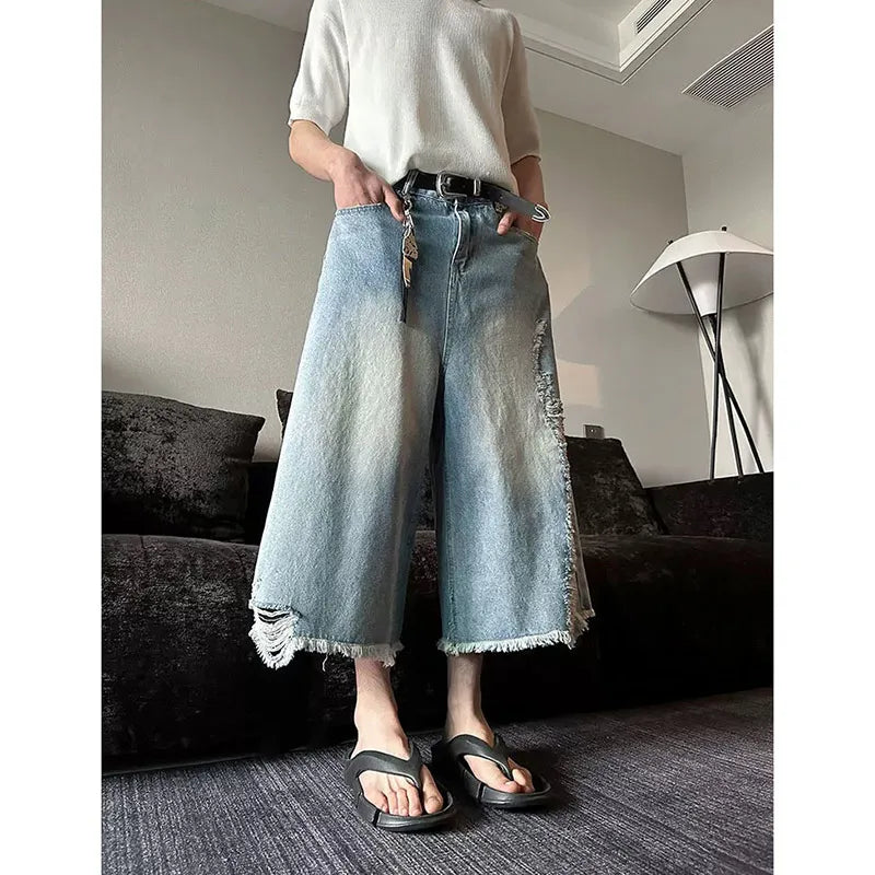 Vintage Cargo Denim Jeans with Jorts