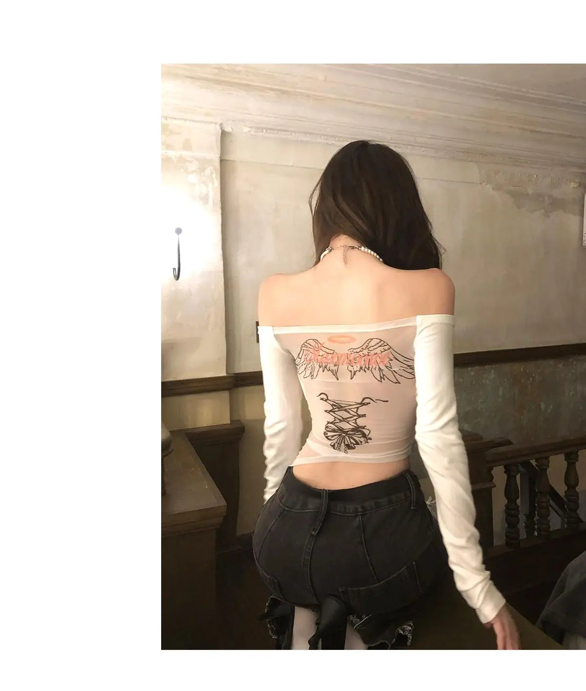 Vintage Gothic Graphic Long Sleeve T-Shirt