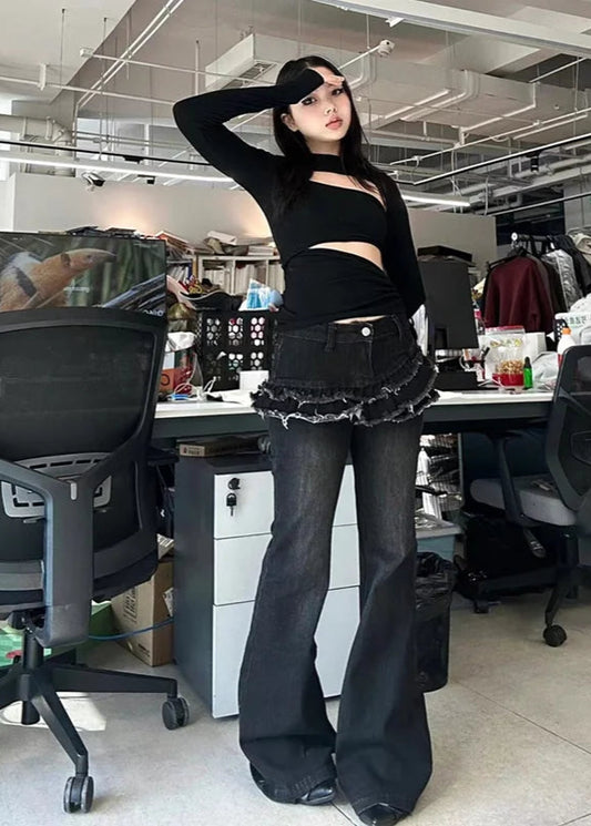 Vintage Gothic Black Denim Jeans
