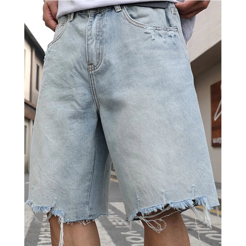 Ripped Edge Denim Shorts for Jeans