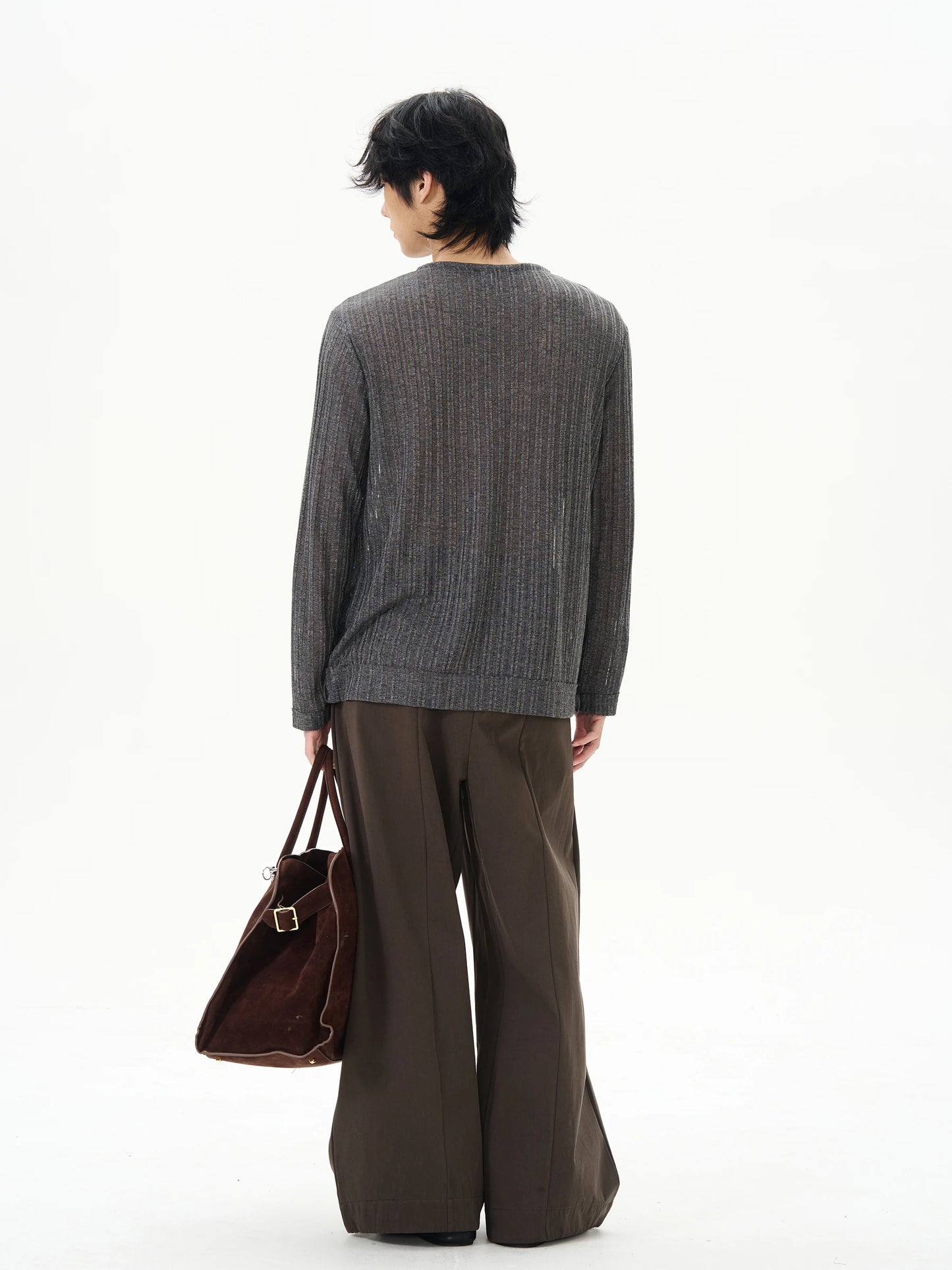 Sheer Transparent Slim Fit Long T-Shirt